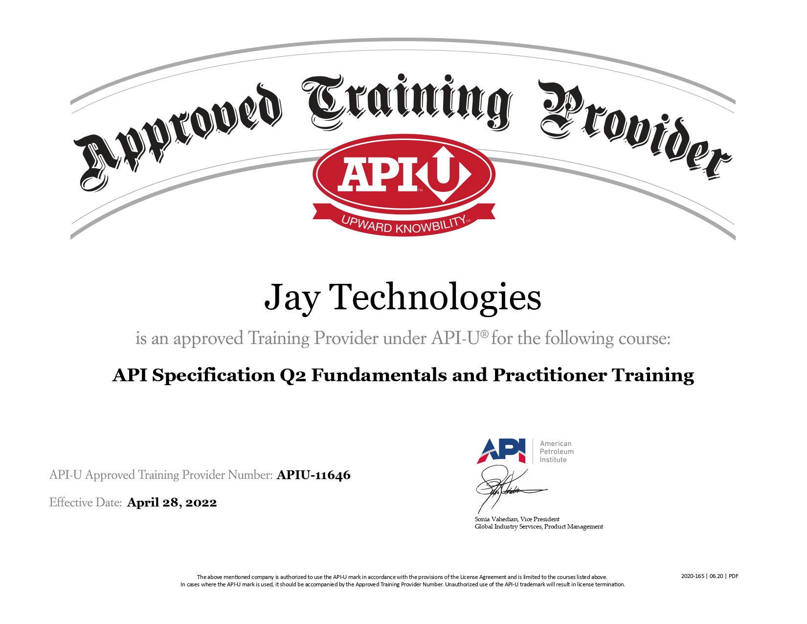 API Specification Q2 Training